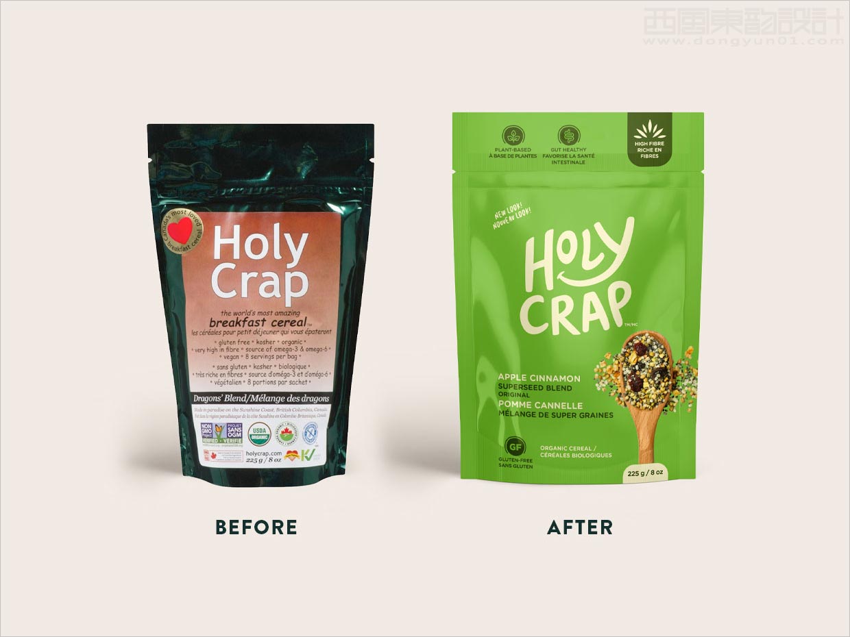 加拿大Holy Crap五谷杂粮食品包装设计之新旧包装设计对比
