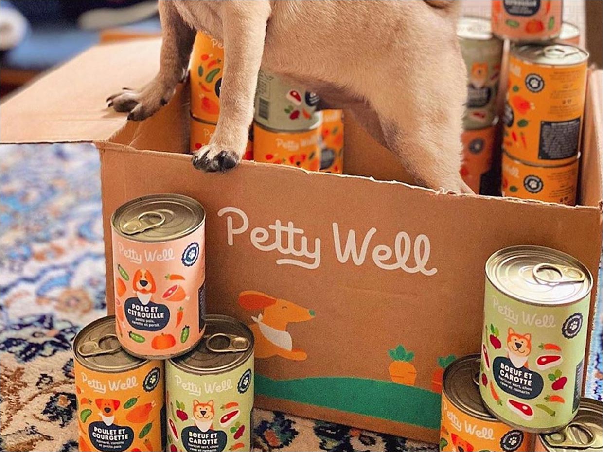 法国Petty Well宠物狗粮食品包装设计之实物照片