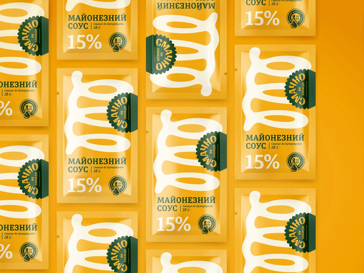 乌克兰Olkom蛋黄酱调味食品包装设计