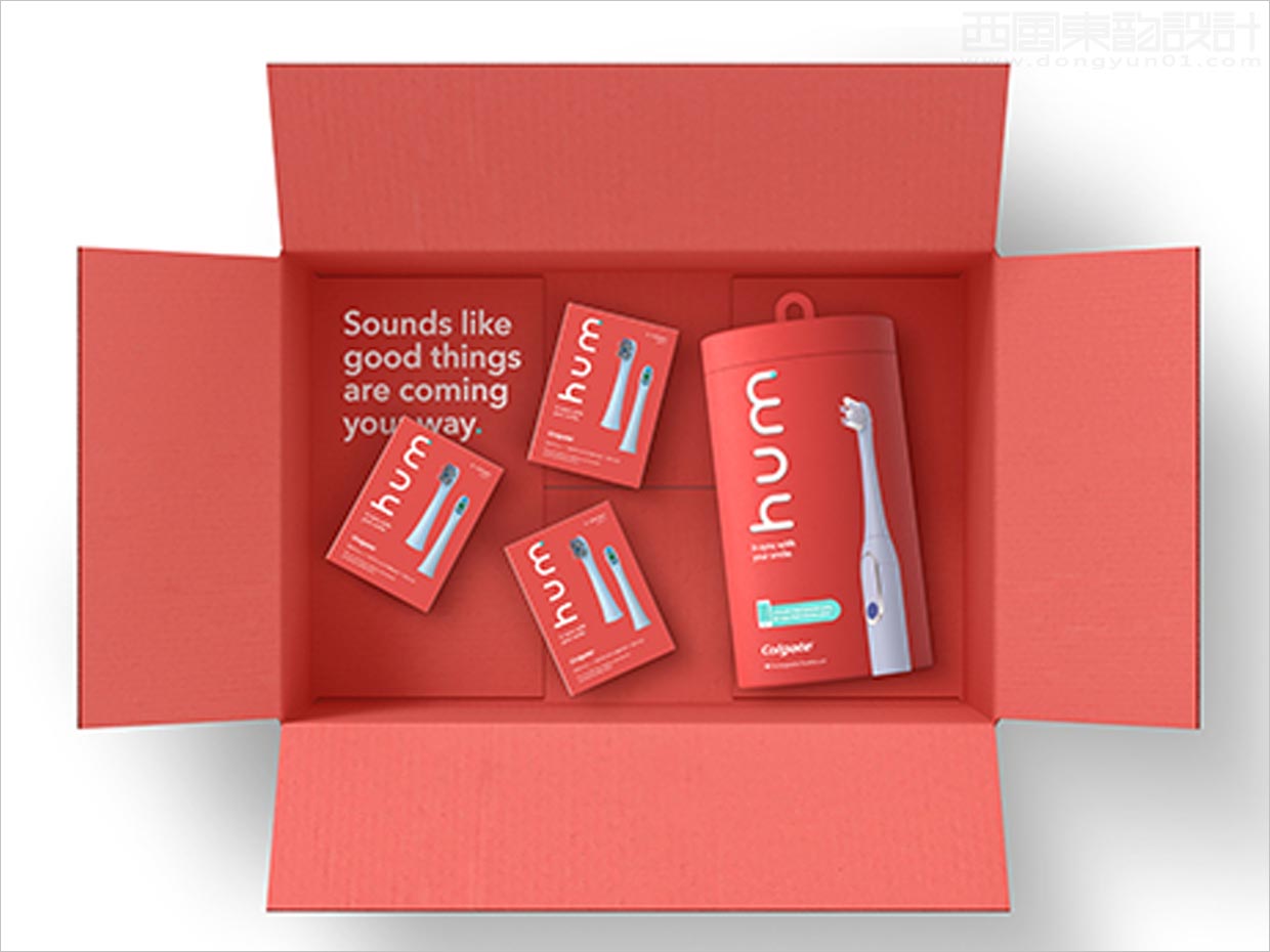 美国高露洁Hum智能电动牙刷外箱包装设计