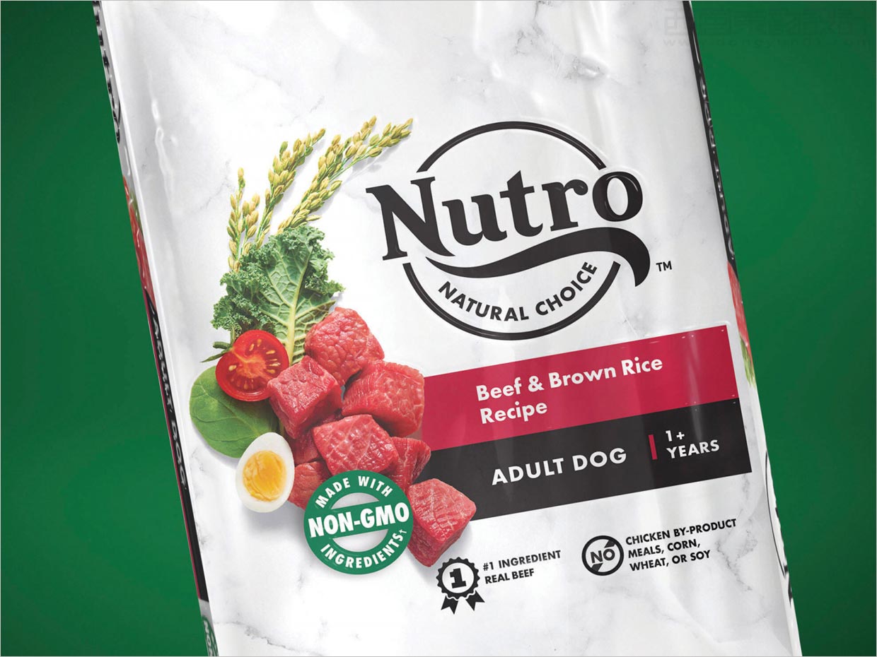 美国Nutro天然宠物食品包装设计之正面细节展示