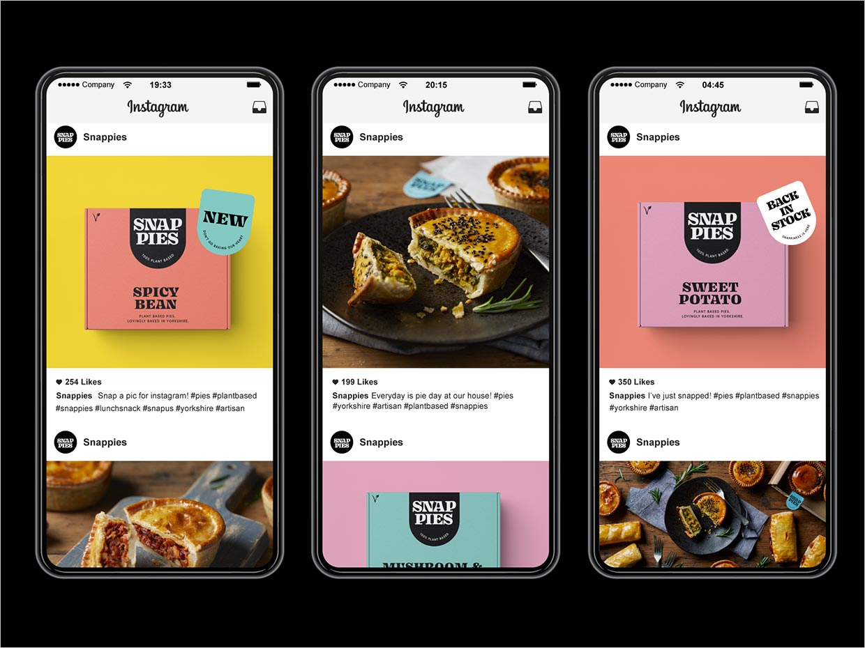 英国Snap Pies植物性素食馅饼食品移动端网站设计设计