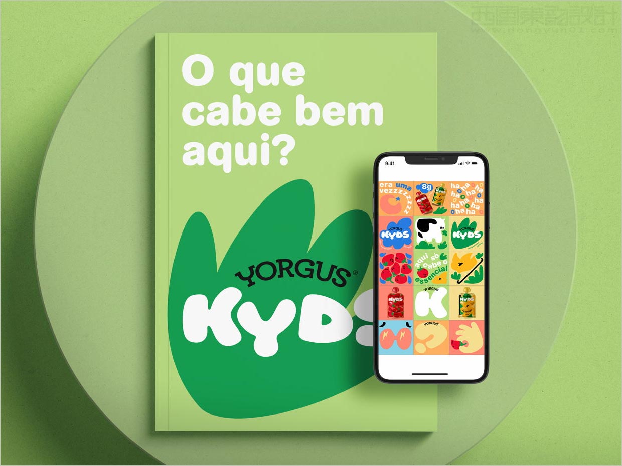 巴西YORGUS KYDS儿童酸奶产品手册与移动端网站设计