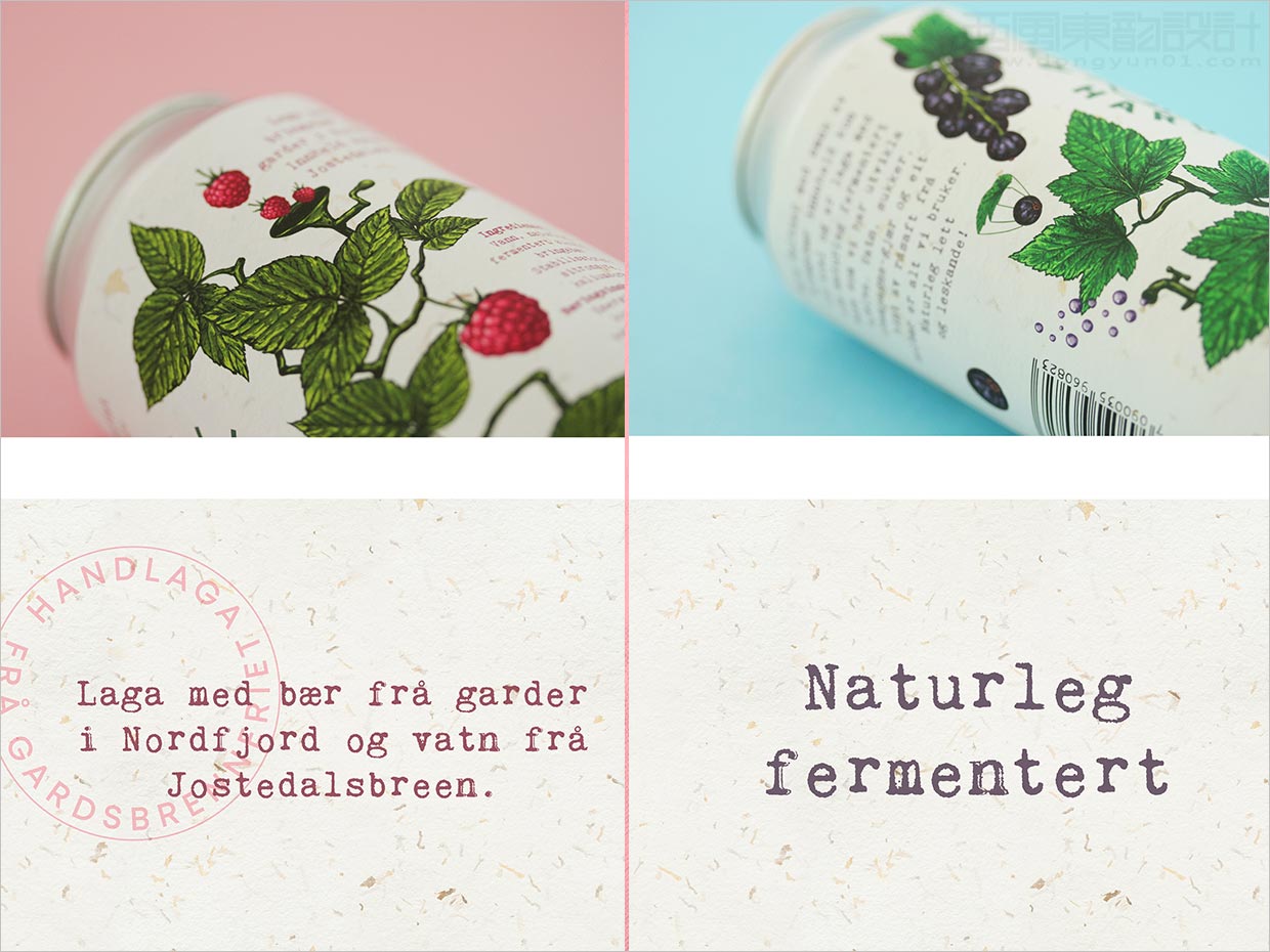 挪威Gardsbrenneriet水果苏打水饮料海报设计