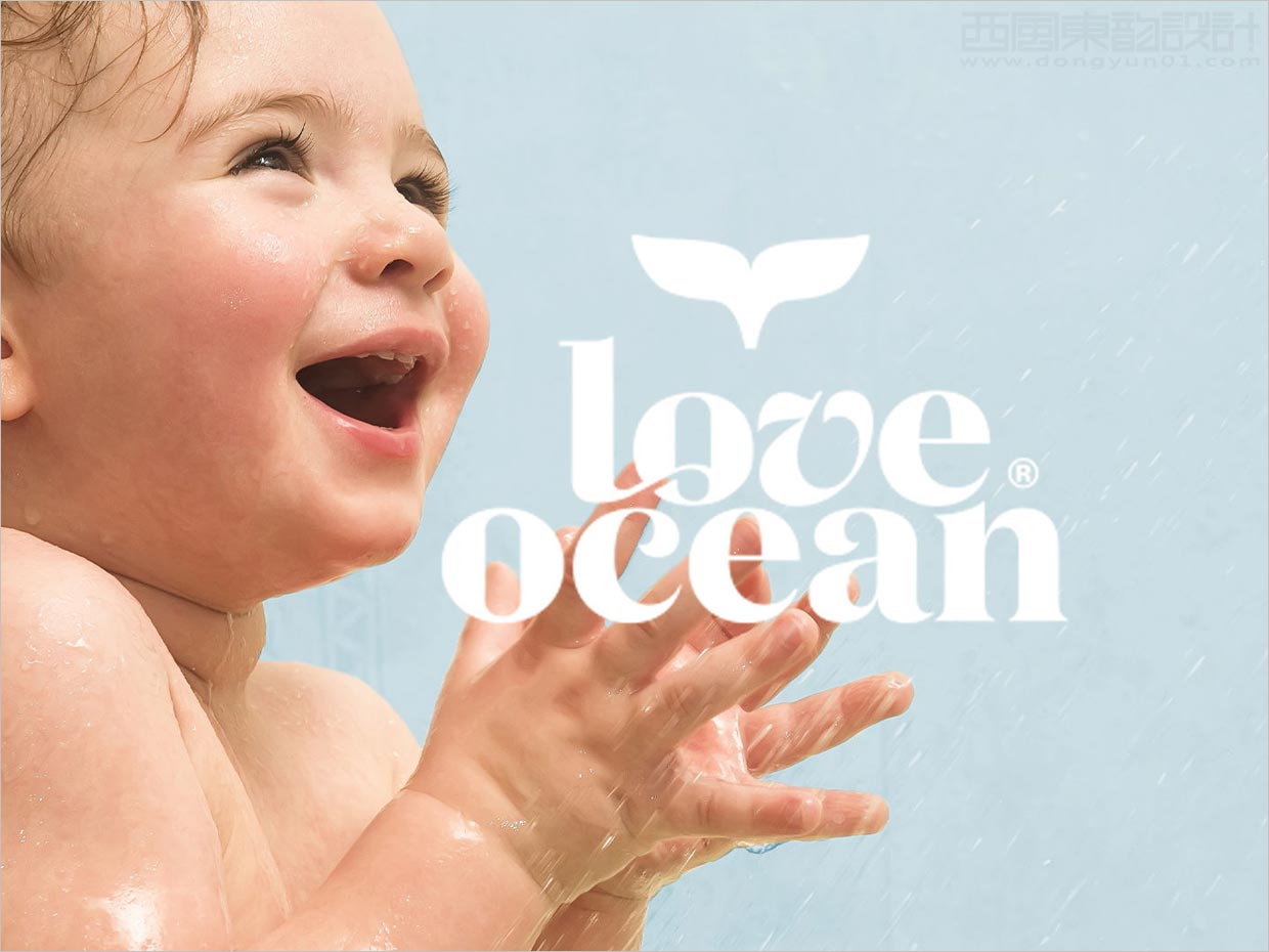 独特的Love Ocean儿童沐浴护肤日化用品logo设计