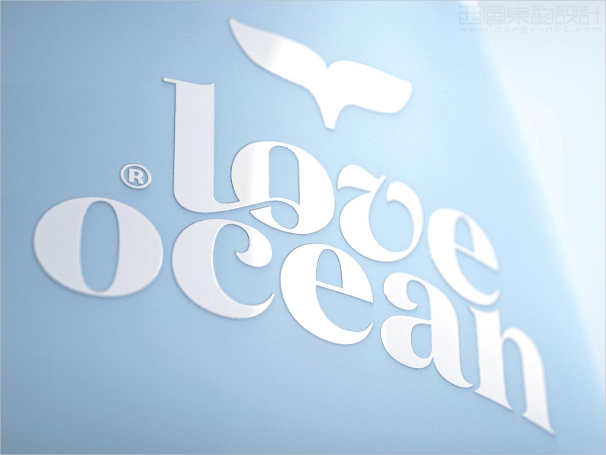 独特的Love Ocean儿童沐浴护肤日化用品logo设计应用效果