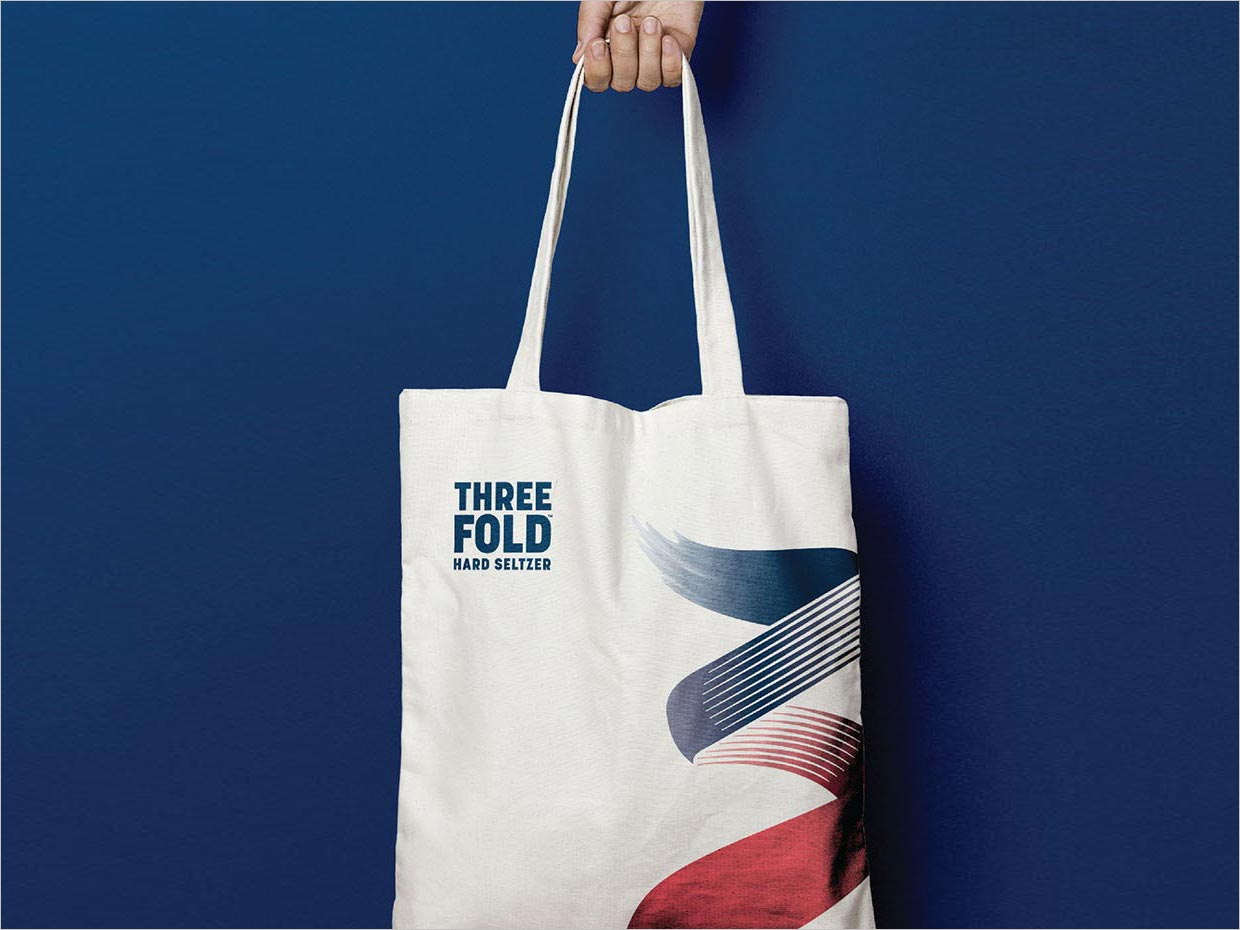 支持自我表达的英国Three Fold苏打水品牌手提袋设计
