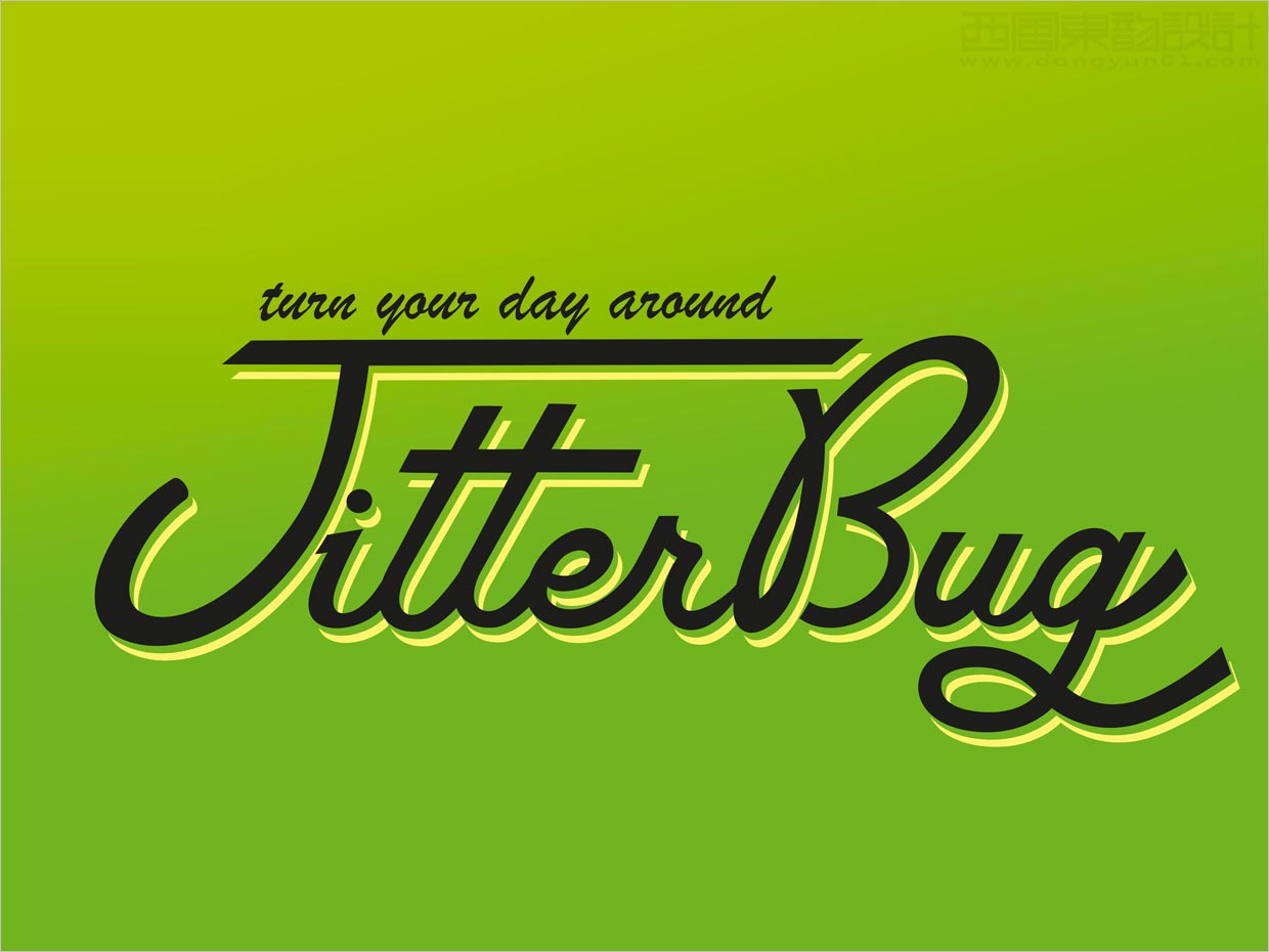 美国Jitterbug气泡苹果醋饮料品牌logo设计
