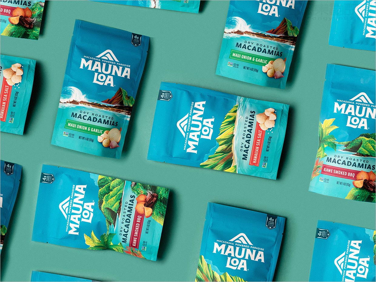 Moxie Sozo 为 Mauna Loa 重新设计赋予澳洲坚果 Major Mahalo冰淇淋包装设计