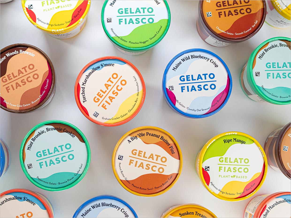  Gelato Fiasco 的冰淇淋包装设计绝不是一场惨败