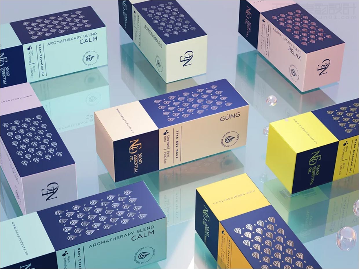越南N.E.O.香精油护肤品外盒包装设计