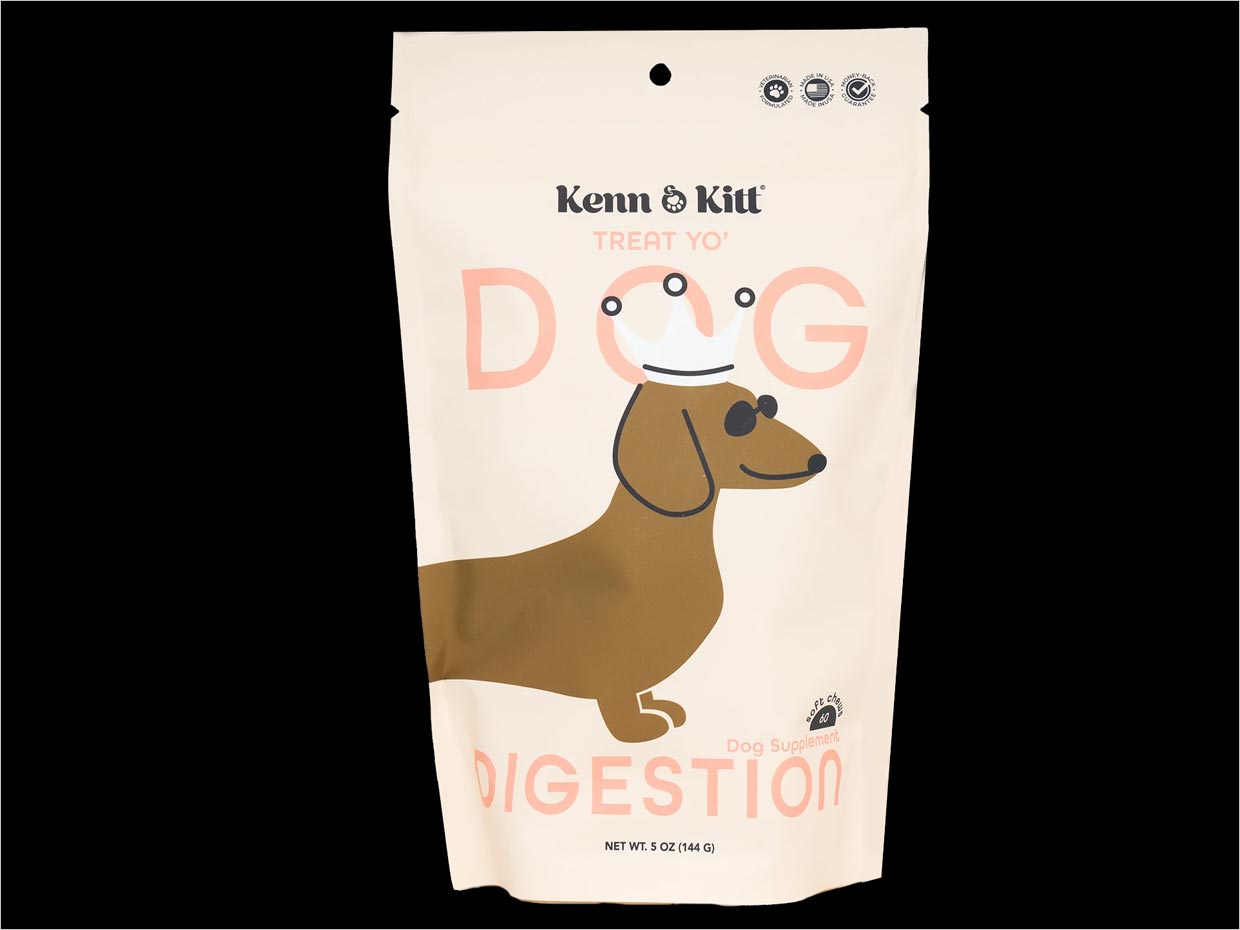 美国Kenn&Kitt宠物狗消化补充剂营养保健食品包装设计