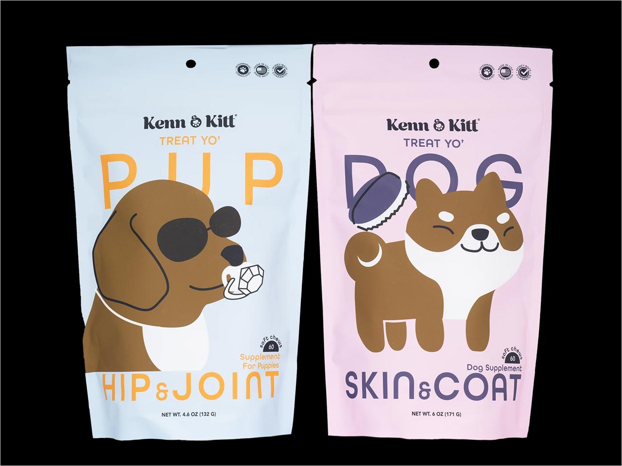 美国Kenn&Kitt宠物狗营养保健食品补充剂包装设计
