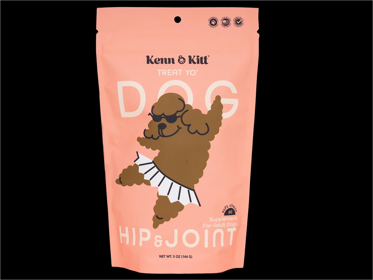 美国Kenn&Kitt宠物狗成犬髋关节营养保健食品补充剂包装设计