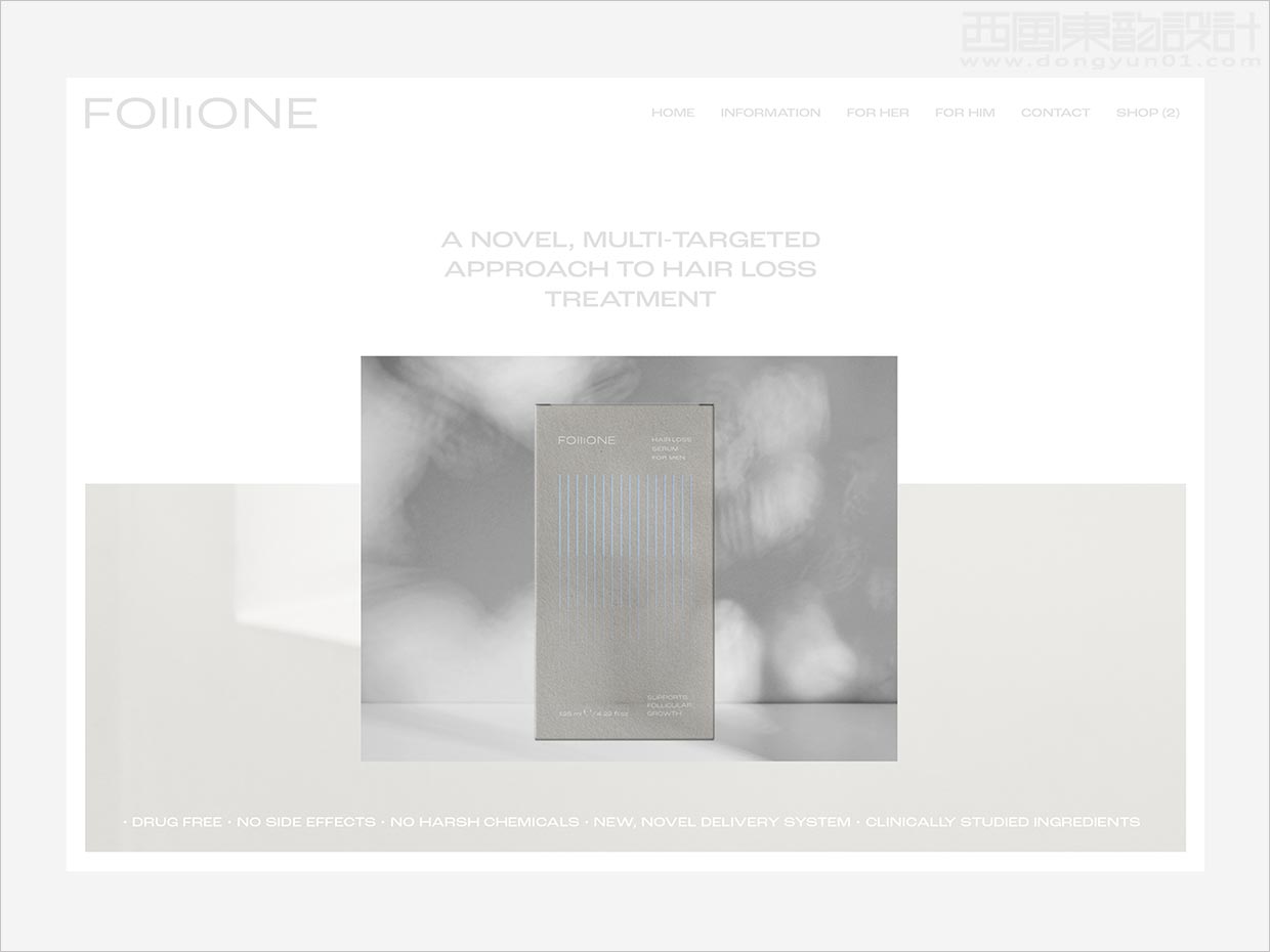 英国Follione洗发水护发素脱发植发护理药妆产品网站页面设计