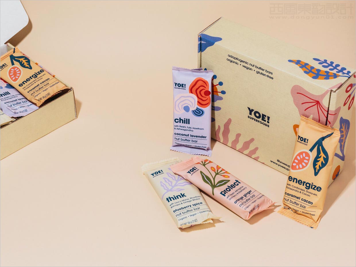 美国Yoe坚果代餐能量棒运动营养食品内袋与外盒包装设计之实物照片