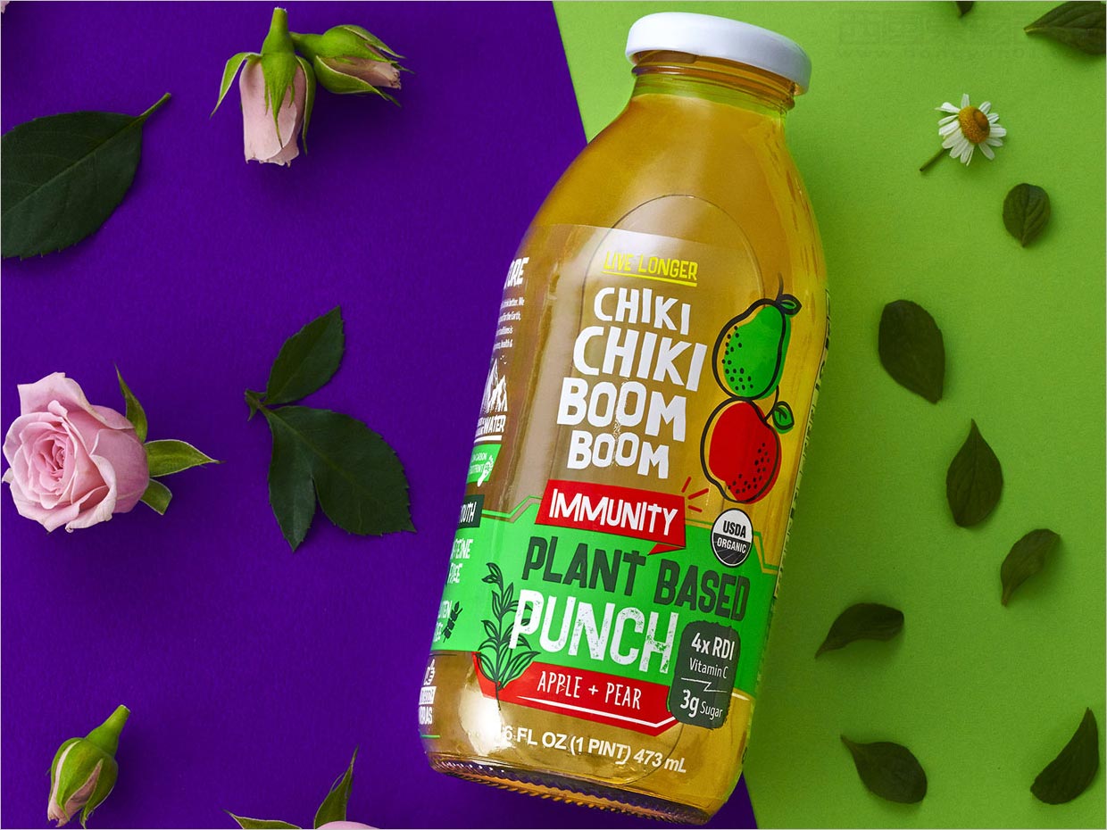厄瓜多尔Chiki Chiki Boom Boom苹果果汁饮料包装设计
