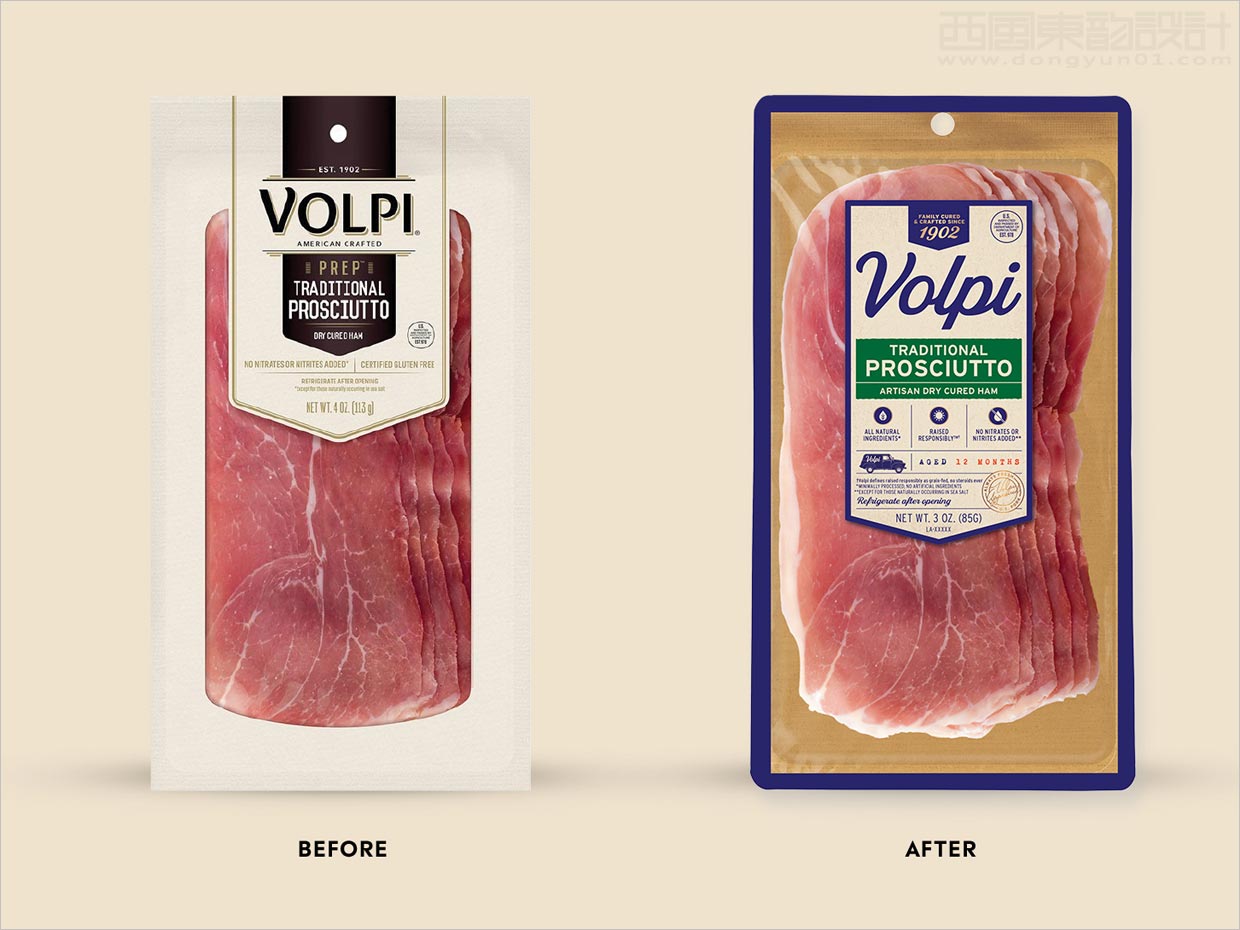 美国Volpi Foods肉类食品包装设计之新旧包装设计对比