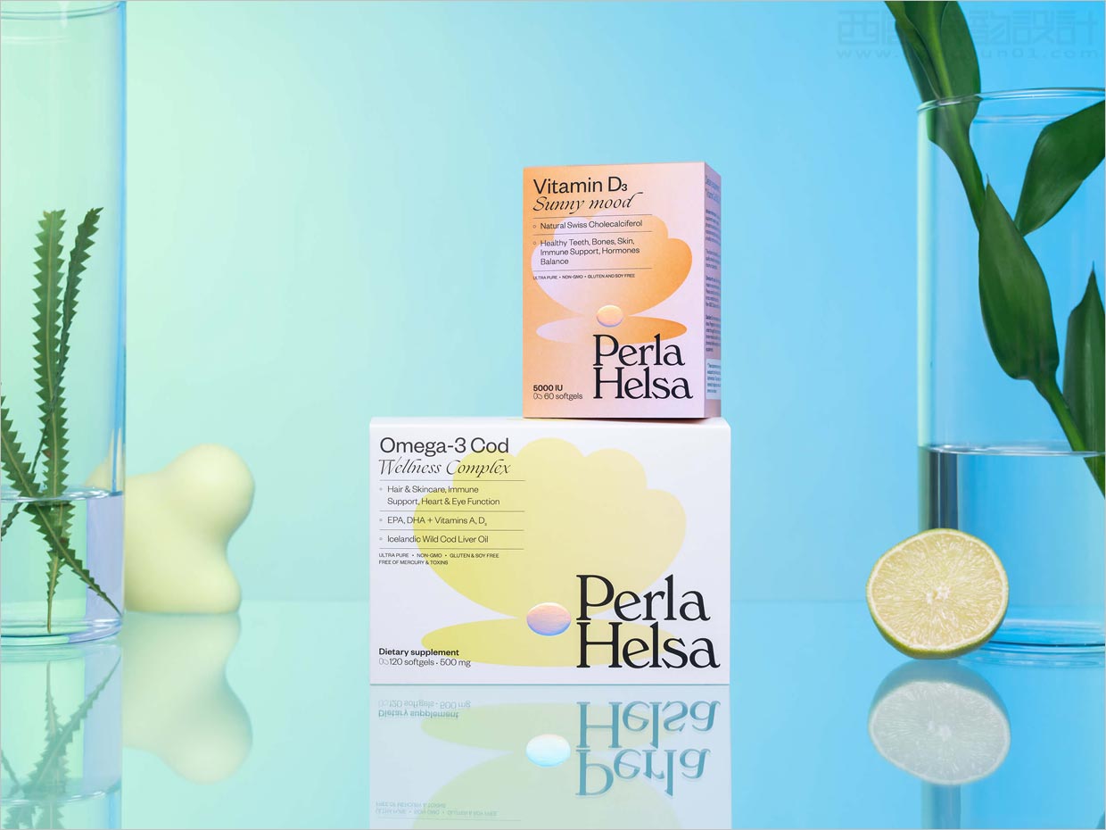 乌克兰Perla Helsa膳食营养补充剂保健品包装设计