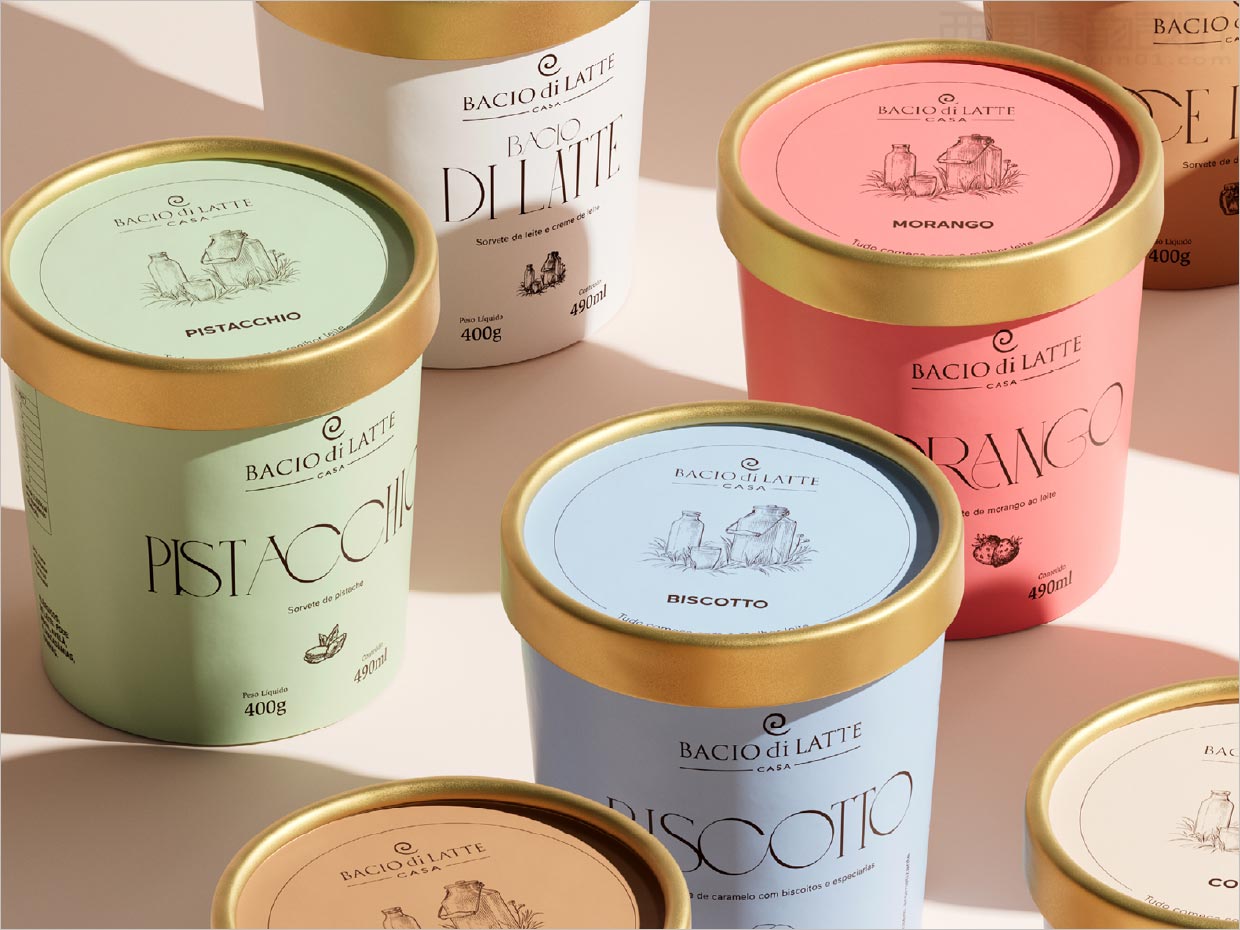 Bacio di Latte Casa冰淇淋包装设计