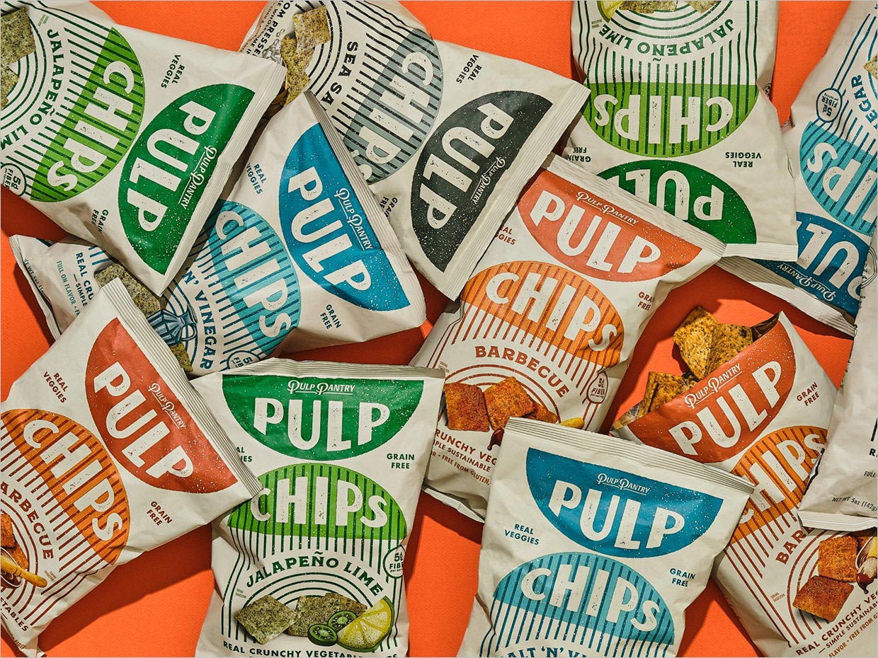 美国Pulp Pantry蔬果脆片休闲零食包装设计