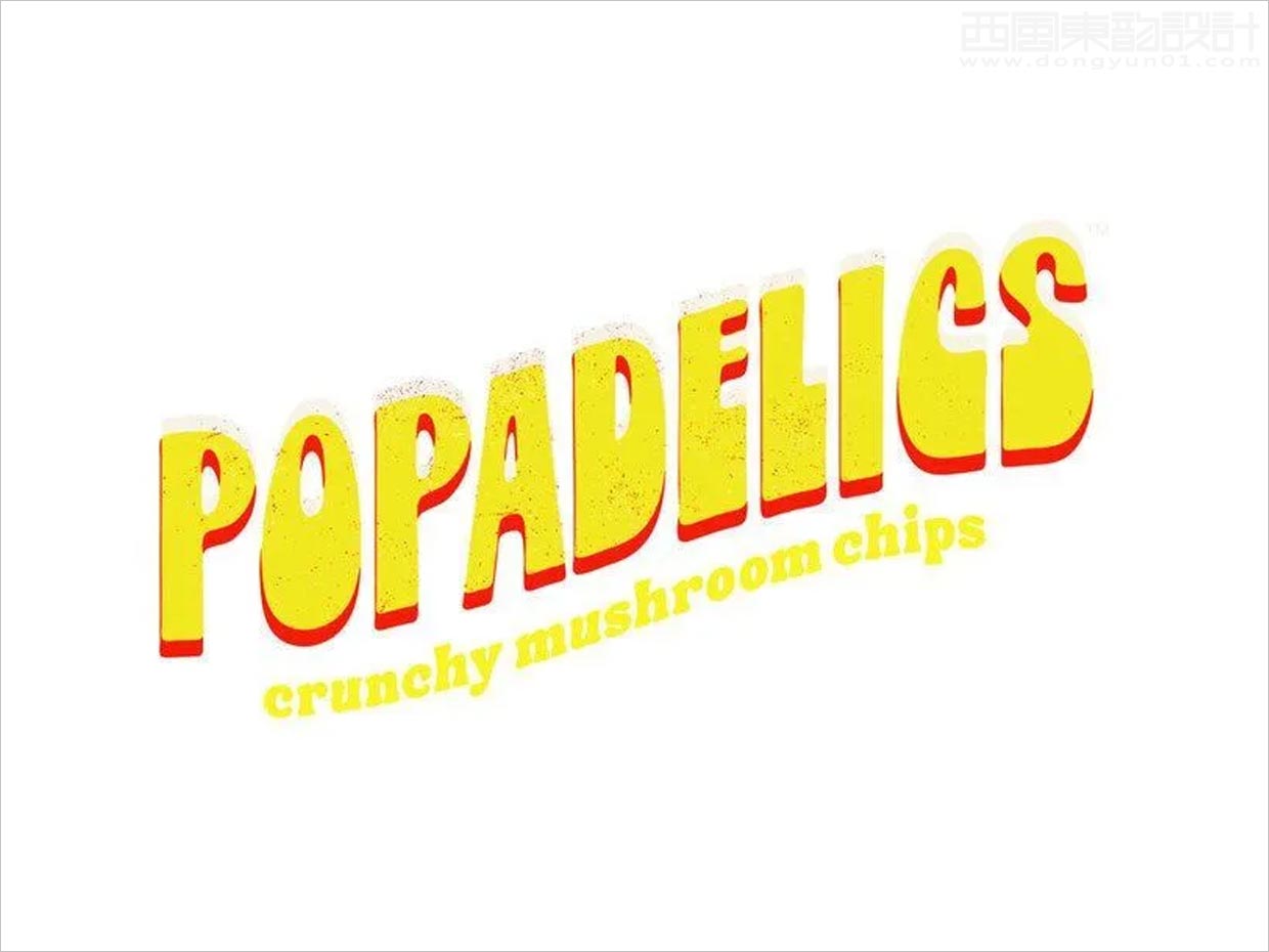 Popadelics香脆蘑菇片素食零食小吃品牌logo设计
