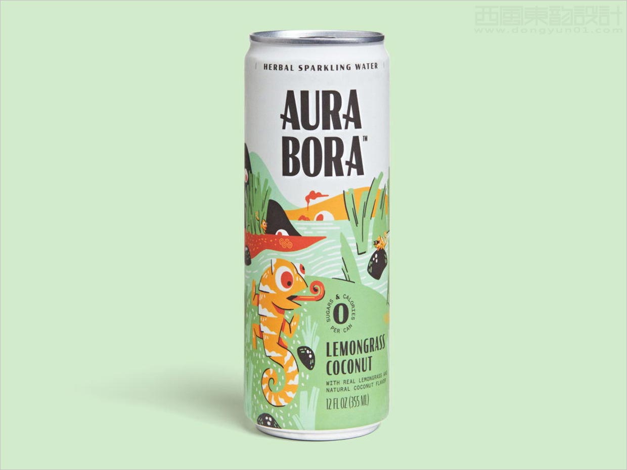 Aura Bora植物起泡水功能饮料包装设计