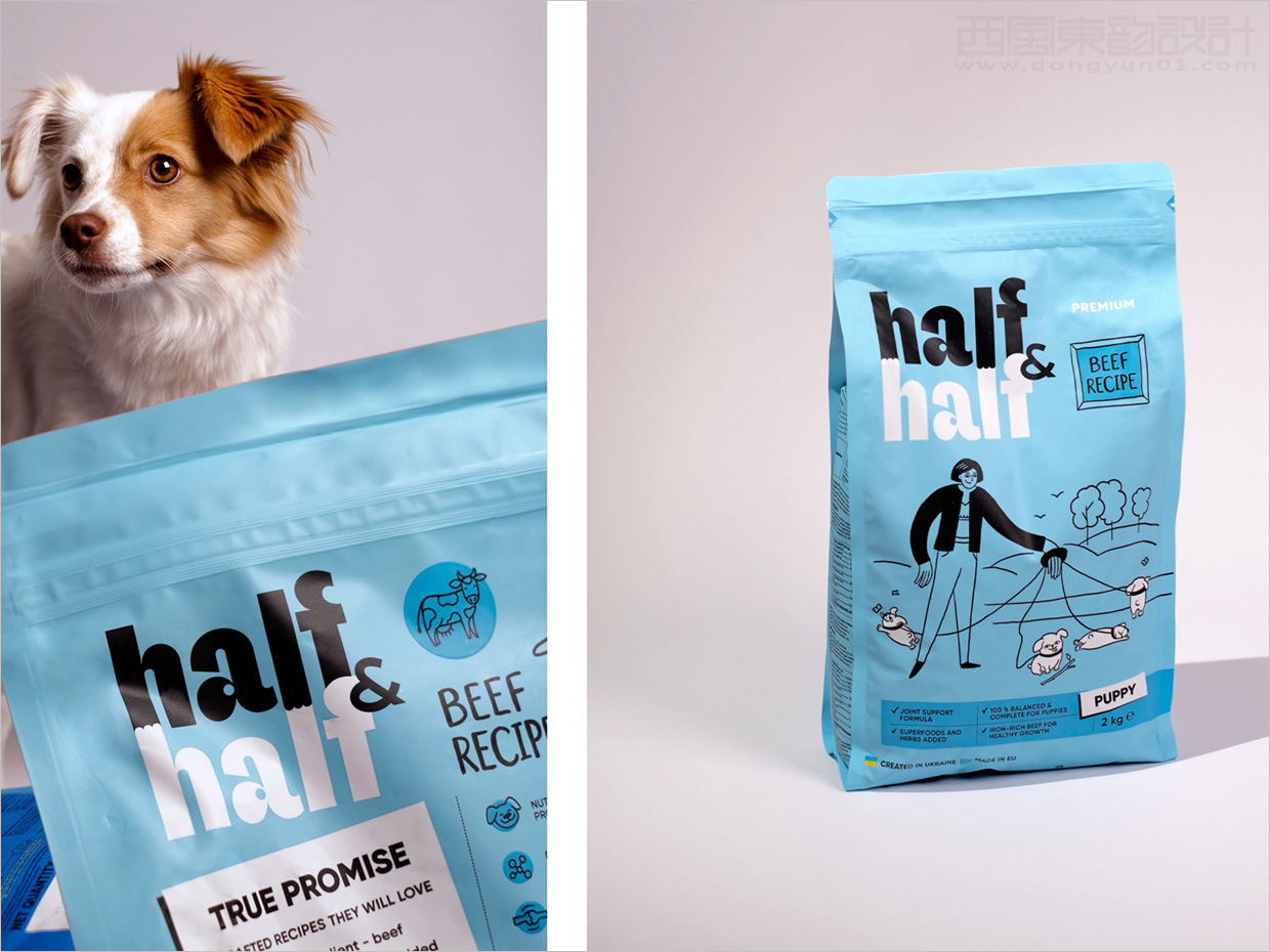 乌克兰Half & Half宠物食品包装袋设计之实物照片